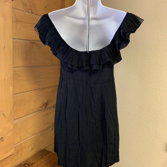 For Love & Lemons Women's Small Black Babydoll short Dress off shoulder tulle - Picture 6 of 12